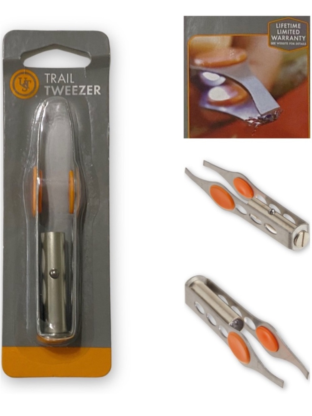 Ultimate Survival Technologies Trail Tweezer LED Light Up Metal Tweezers 0618